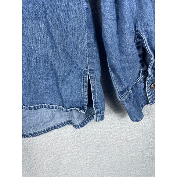 Club Z Denim Women's Christmas Denim Button Up Embroidered Stocking Size 2X - Picture 10 of 12